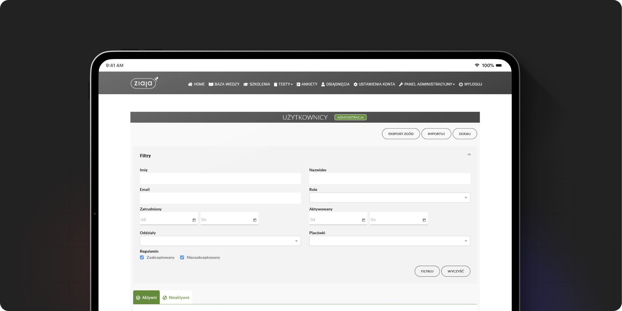 Ziaja Website Screenshot